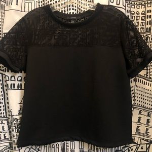 Black mesh top